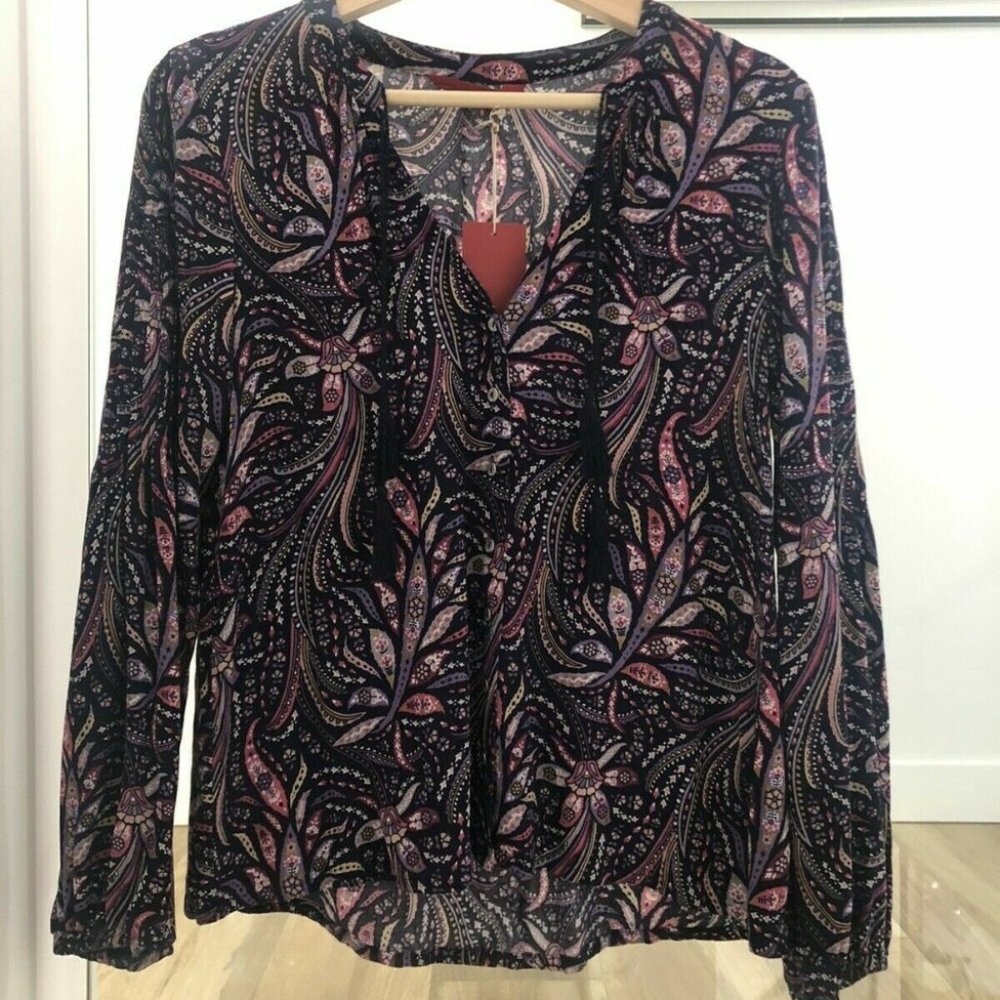 TIGERLILY Bilqis Purple Paisley Long Sleeve Button Shirt Blouse Top NWT RRP$140 - Picture 11 of 16